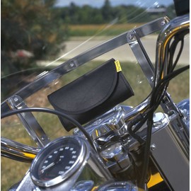 Dowco Willie & Max 58611-00 Synthetic Leather Motorcycle Windshield Bag/Handlebar Pouch: Black, Universal Fit