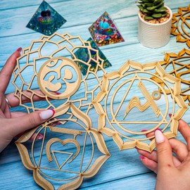 WICCSTAR Chakra Sign Wall Hanging Home Decoration for Meditation Yoga Wall Art Spiritual Mandala Ornaments for Bedroom, Living Room and Studio