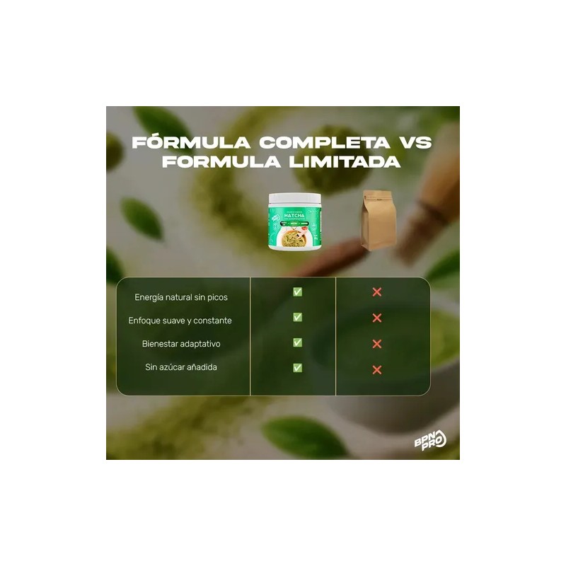 Matcha Japonés Orgánico Con Adaptógenos 180g en Polvo Té Verde