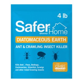 Safer Home Diatomaceous Earth 4 lb Organic OMRI DE - Cockroach Killer Indoor Home, Bed Bug Killer, Kills Fleas, Ants, Silverfish, Earwigs & Crawling Insects