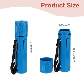 sourcing map Welding Rod Storage Tube, 14 Inch Tungsten Electrode Holder Container Airproof Waterproof 4.5kg Capacity with Strap, Light Blue