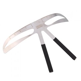 Eyebrow Ruler Permanent Shape Stencil Tool Tattoo Measure Balance Symmetrical Extension Shaping Ruler Three Point Positioning Design Stainless Steel Makeup Shaper Grooming for Women (Standard)