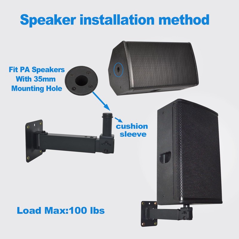 Heavy Duty Speaker Wall Mount,Adjustable Tilt & Swivel Wall Mount