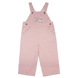 John Deere Toddler Girls Pink Stripe Overalls Cow Applique French Terry Knit Sizes 2T 3T 4T (US, Age, 2 Years, Pink)
