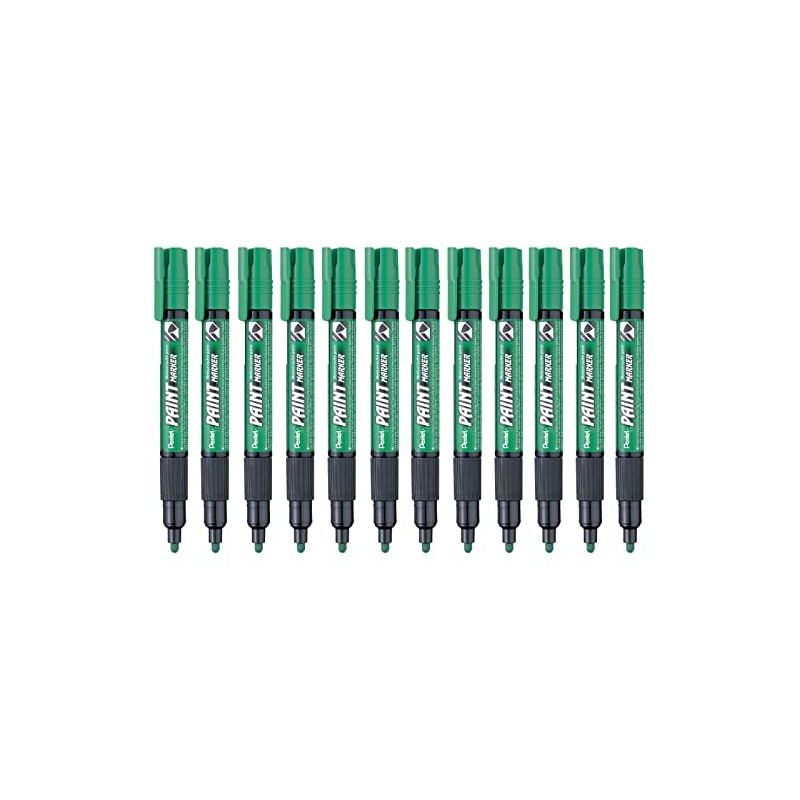 Marcador Permanente Uso Industrial Pentel Verde Oscuro/12 Piezas-MMP20-D