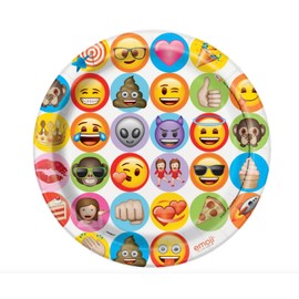 Unique Party 50915 - Celebration Emoji Party Plates, Pack of 8