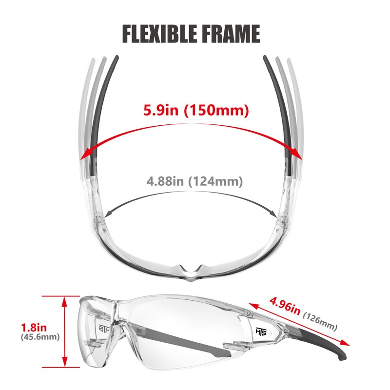 HTS HUNTERSKY S239 Protective Clear small Safety Glasses women youth