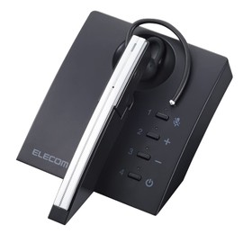 Elecom LBT-HSC50PCSV Bluetooth Single Ear Headset with Charging Dock, Noise Cancellation