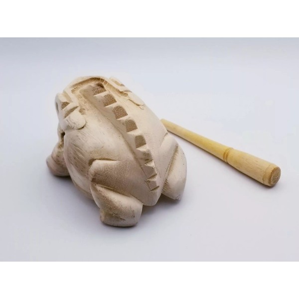 Unbranded Hand carved wood Croaking frog percussion sound 3 "