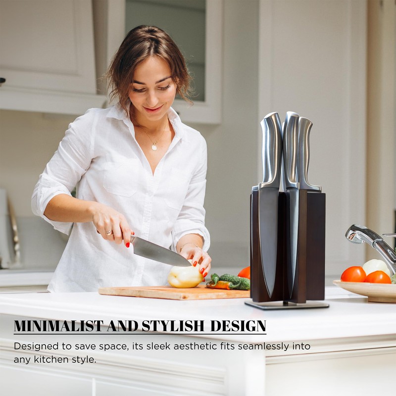 SPIN & SLICE Rotating Magnetic Knife Block