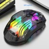 Gaming Mouse 2.4G Wireless Bluetooth Wired USB Transparent 3 Mode