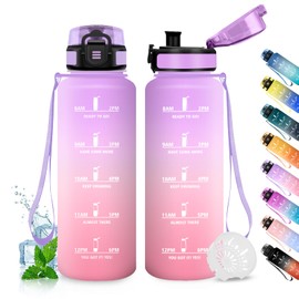 JAPORIA Borraccia 1.5L, Borraccia Sportiva Motivazionale, a Prova di Perdite, senza BPA, Bottiglia Acqua con Indicatore del Tempo per Adulto, Scuola, Palestra, Lavoro, Escursionismo, Ciclismo