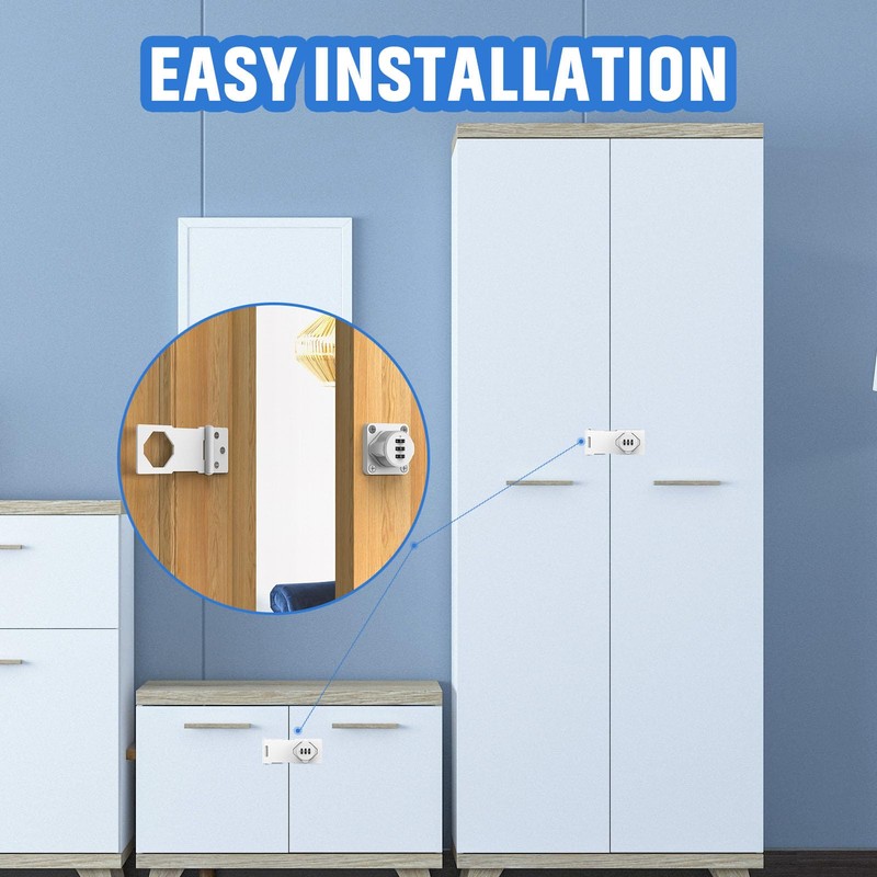 MeBantoo Household Cabinet Password Hasp Locks, Cabinet Locks with Combination,