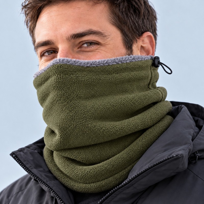 Fleece Neck Warmer Gaiter – Adjustable Windproof Winter Neck Gaiter