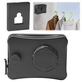 16.7Ft Washing Line Retractable, Wall Mounted Clothes Line Retractable Clothesline Twin, Clothes Drying Line Retractable Washing Lines, Laundry Line Outdoor Bathroom Balcony Hotel (black, singleline)