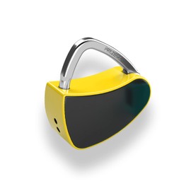 Fingerprint Padlock, Smart Padlock with Keyless Biometric, Colorful, Fashionable Lock, Compact Lock, USB Rechargeable,1Pack. (Vivid Canary)
