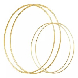 Grandes Anillos Aro Oro Macramé Con Corona Aro Floral