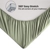 Soifox Double Fitted Sheet Sage Green - Bed Sheets with