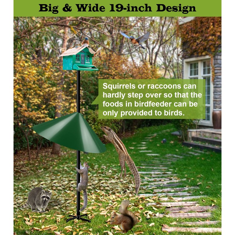 Ansionsol 19 Inch Wide Squirrel Baffle for Bird Feeder Pole,