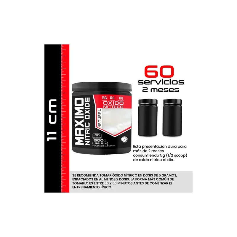 Óxido Nítrico 300g Pre Entreno Maximo Protein 60 Servs