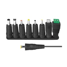 LogiLink PA0198 Universal Power Supply (34W) with USB Port and 8 Different Adapters, Short Circuit, Overvoltage, Overheating and Overcurrent Protection