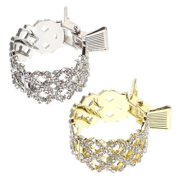 FOMIYES 2Pcs Rhinestone Metal Hair Clips for Women Small Claw