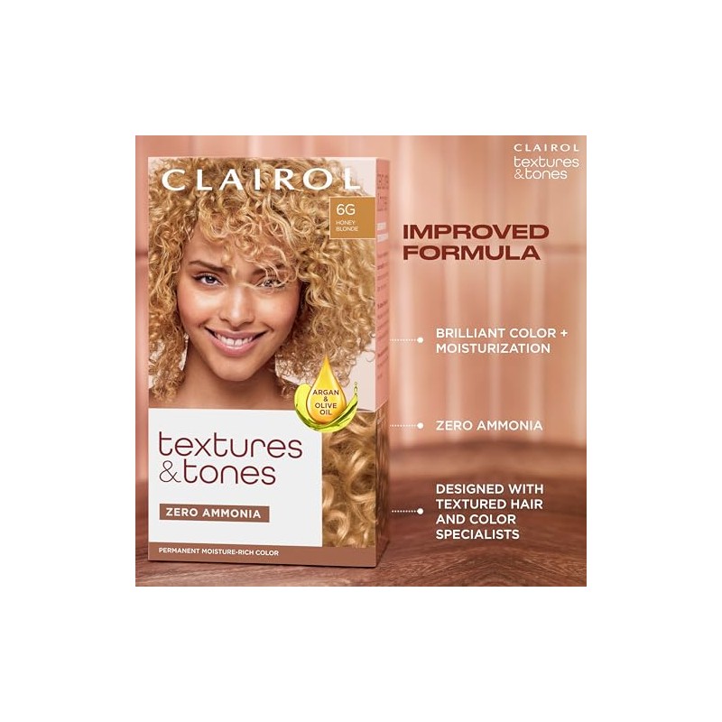Clairol Textures & Tones Permanent Hair Dye, 8RO Sunset Copper