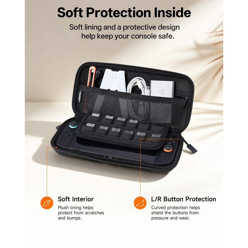 JEMDO Portable Slim Carrying Case for Switch 2, Hard Shell