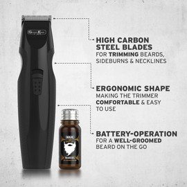 WAHL GroomEase Beard Trimmer, Men’s Trimmer, Stubble Trimmer for Men, Smooth Cutting Trimmer, Cordless Trimmer, Trimmer Set, Beard Oil, Beard Moisturising, Beard Care