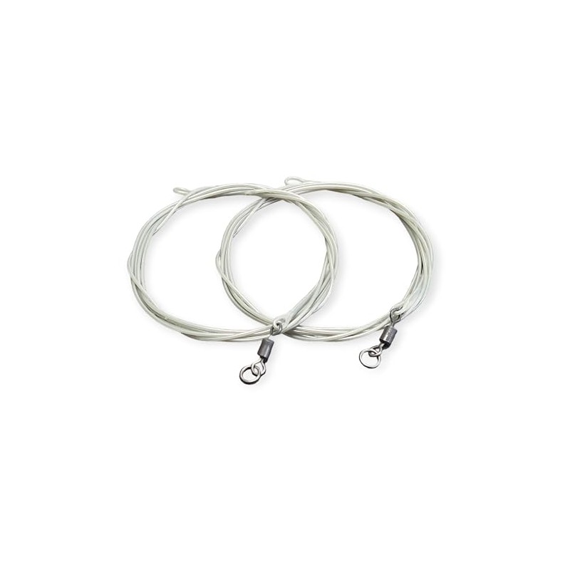 Twin pack fluorocarbon carp Leaders Flexi Ring size 8 swivels