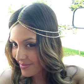 Inateannal Geschichtet Kette Kopfschmuck Gold Geschichtet Kopf Kette Kopfschmuck Vintage Quaste Braut Haar Hochzeit Zubehör Schmuck Für Frauen