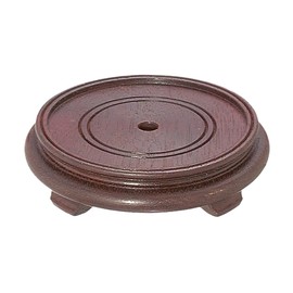 B&P Lamp® 4 Inch Top Inset Diameter Oriental Wooden Base, Waxed Rosewood Finish