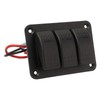3 Gang Rocker Switch Panel IP65 Waterproof DC12‑24V Blue Light