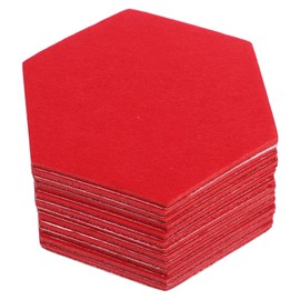 NUOBESTY 12pcs Red Hexagonal Felt Boards Hexagon Acoustic Panels for Wall Cork Board Memo Board Bulletin Board Notice Board Decors
