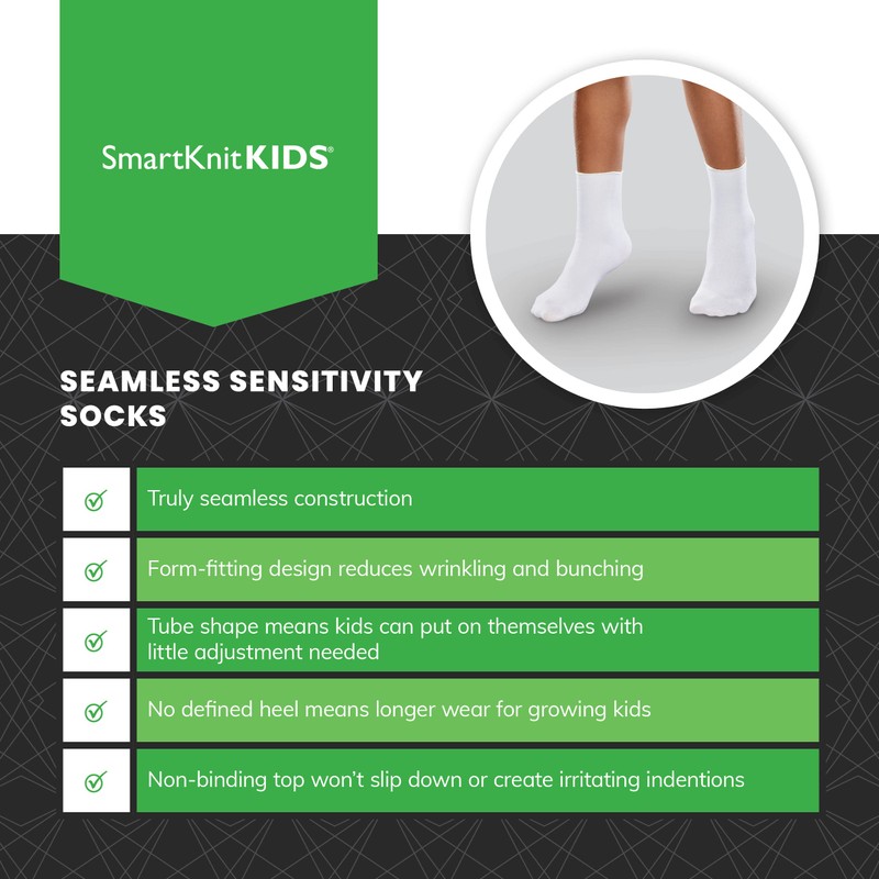 SmartKnitKIDS Seamless Sensitivity Socks for Sensory Issues - Made in