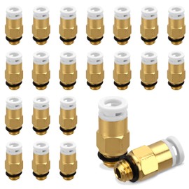 BOXOB 20 Pcs PC4-M6 Pneumatic Connector Fittings, Push-to-Connect Bowden PTFE Tube Coupler 3D Printers Accessories for Pneumatic Systems & Long-Distance Extrusion