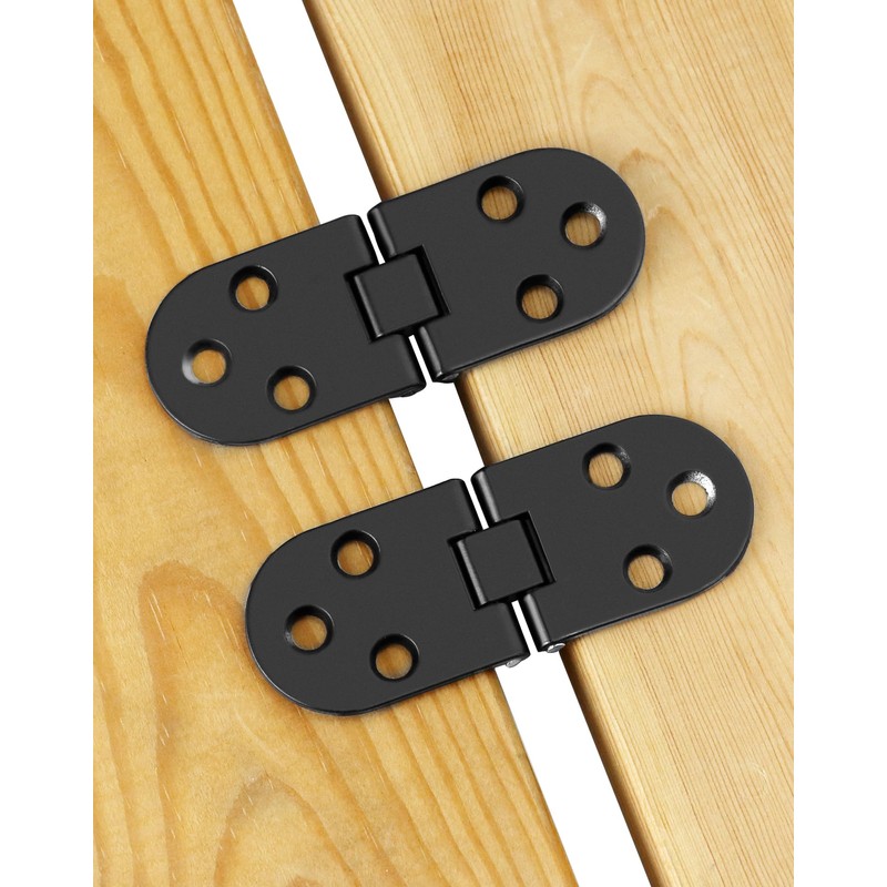 QWORK® 4 Pieces Folding Flip Hinges 180 Degree Hinges, Drop