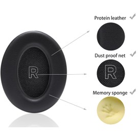 Replacement Ear Pads Compatible with Bose QuietComfort Ultra Headphones, Akkiv Replacement Ear Pads Made of Protein Leather and Memory Foam (Black)