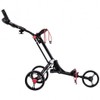 Foldable 3 Wheel Golf Pull Push Cart Trolley - Color:
