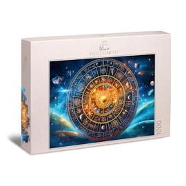 Ulmer Puzzleschmiede - Zodiac Zodiac Zodiac Puzzle - Detailed Zodiac Sign Puzzle with the Sections Around the Sun Path - Astrology Puzzle with 1000 Pieces, Quality Made in Germany