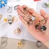 sourcing map 40Pcs Metal Ring Base Blank, 10mm Adjustable Pad