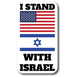 America Stands with Israel Flag Sticker Israeli Flags Decal Support Israel Sticker | Multiple Sizes | Indoor Our Outdoor Use | AWPS141 (6-Inch x 3.4-Inch)