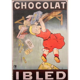Vintage Mini Food & Drink Poster "Chocolat Ibled - Eugene Oge" New Custom Framed