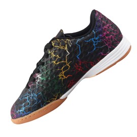 Vizari Zodiac Junior Indoor Soccer Shoes | Synthetic Indoor Football Shoes with Rubber Sole | Durable and Machine Washable for Youth | Ideal for Indoor Soccer and Futsal Black