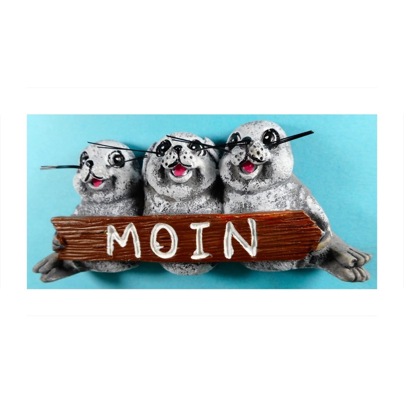 Souvenir Magnet Moin Seal Seal Seal 9.5 x 4.5 x