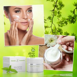 Face Mask & Night Care - Intensive Care with Natural Oils, White Tea & Silk Proteins - Natural Cosmetics 50 ml - Made in Germany