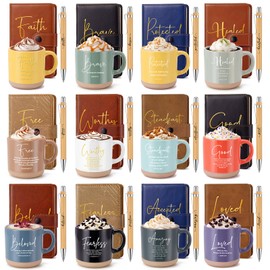 36 Pcs Christian Church Gift 13oz Coffee Mug Journal Pen, Vivid