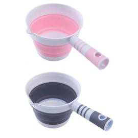 Collapsible Water Scoop, 2 Pack Foldable Water Ladle, Folding Bath Scoop Ladle, Space Saving for Kitchen Bathroom Outdoor, Ladles, Camping Bathing