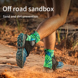 AONIJIE Outdoor Low Trail Gaiters Reflective Running Shoe Cover Protective Sandproof and Waterproof Shoe Covers for Mountaineering Walking and Running (Green)