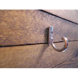 Pk of 2 Decorative Silver Coloured Hooks Single Hole 27mm Overall Size C089